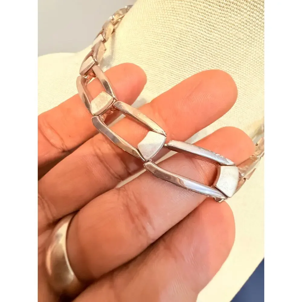 Vintage Napier Silver Tone Chunky Link Necklace 16”